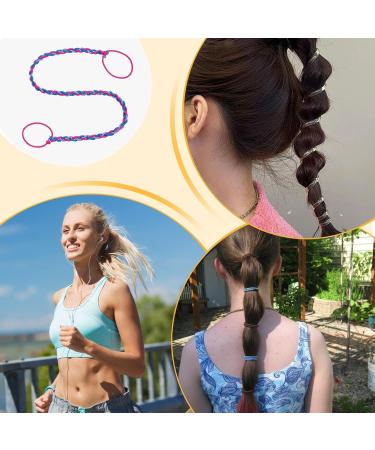 Women Sports Hair Tie Rope Rip Tie Hair Sport Elastic Hair Ties Hair Ties Women Ponytail Holder Swimming And Diving Headband Elastic Ponytail Hair Band Fashion Winding Rope Rose Red Blue - Buy Online on GoSupps.com