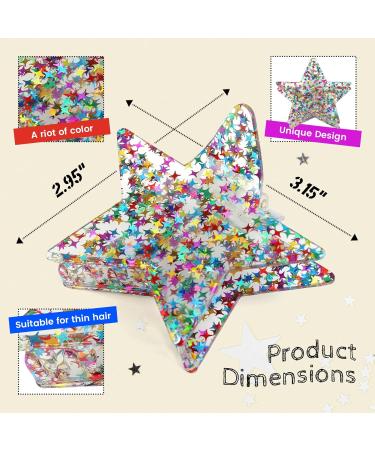 Lorenleya Sparkling Star Hair Claws Clips for Women - Green Colorful | Fashionable Hair Accessories Gift for Girls - Buy Online on GoSupps.com