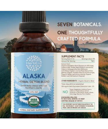 HerbEra Alaska Herbal Detox Blend - USDA Organic Extract Made in USA | Immune & Liver Support Liquid Drops | Ashwagandha Dandelion Root Licorice Milk Thistle Turmeric | 2 fl oz - Buy Online on GoSupps.com