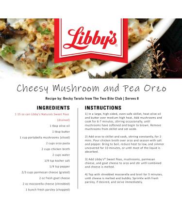 Libby's Naturals Sweet Peas - No Added Salt or Sugar, Naturally Sweet & Nutty | Tender & Succulent, Creamy Smooth | Grown & Made in the USA | 15 oz (Pack of 12) - Buy Online on GoSupps.com