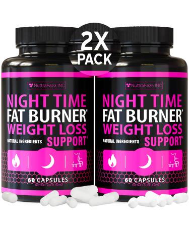 (2 Pack) Night Time Fat Burner for Women - Weight Loss Pills for Women - Belly Fat Burner for Women - Keto Pills Weight Loss Supplement - Sleep Aid Diet Pills - Fast Metabolism Booster - 120 Capsules