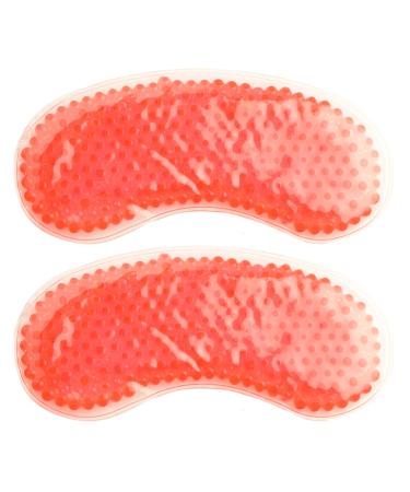 2 Pack Warming or Cooling Pack for Sleep Masks Eye Mask Silicone Bead Insert (Red)