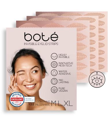 BOT  132x Eyelid Tapes - Eyelid Lift without surgery I Eyelid lifter strips invisible (M/L/XL) I Eye lift tape for droopy lids  eye tape for hooded eyes (starter set) Starter Set (132 x M/L/XL)
