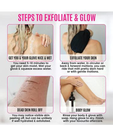 Luviri Double-Sided Exfoliating Gloves - Black Mitt for Keratosis Pilaris & Tan Removal - Buy Online on GoSupps.com