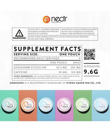 Nectr Energy Nootropic Pouches Atomic Apple Flavored Caffeine Pouches with Cognizin Citicoline. Sugar-Free Brain Treats. Smooth Sustained Focus & Energy Supplement - 1 Puck of 16pcs Atomic Apple 1 Count (Pack of 1) - Buy Online on GoSupps.com