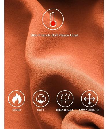 FitsT4 Women's Fleece Lined Riding Breeches - Winter Equestrian Pants, Silicone Horseback Riding Tights - Orange Rust (Small) - Buy Online on GoSupps.com
