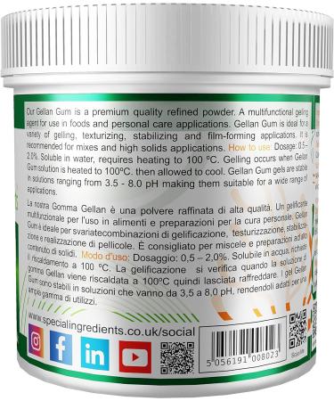 Special Ingredients Gellan Gum High Acyl 5kg Premium Quality Powder Non-GMO Gluten Free Recyclable Container Gellan Gum High Acyl 5 kg (Pack of 1) - Buy Online on GoSupps.com