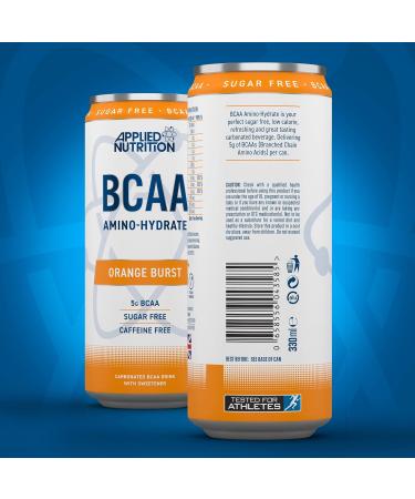 Applied Nutrition BCAA Energy Drink - Caffeine Free BCAA Amino Hydrate Sugar Free Branch Chained Amino Acids (Pack of 12) (Orange Burst) - Buy Online on GoSupps.com