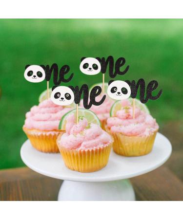 Ercadio 24 Pack Panda One Cupcake Toppers Black Glitter Panda One Cupcake Picks Panda 1st Cupcake Picks for Panda Theme Baby Shower Kids Birthday Party Cake Decor Supplies Pattern 3 - Buy Online on GoSupps.com