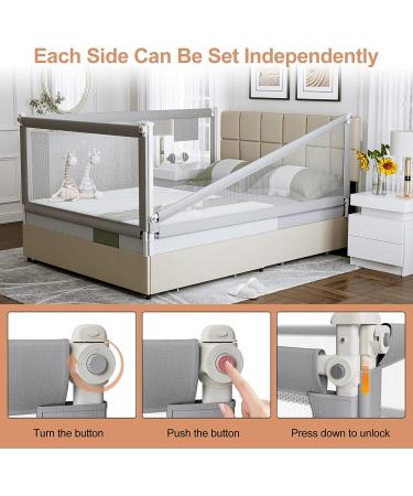 UMOMO Bed Rail for Toddlers  76-in Extra Long  Portable Safety Bed Guardrail w/Double Safety Child Lock  Baby Bed Rail Guard  Fit King & Queen Full Twin Size Bed Mattress (76 INCH  Gray) - Buy Online on GoSupps.com