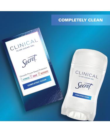 Buy Secret Clinical Strength Clear Gel Antiperspirant & Deodorant for Women - Completely Clean 1.6 oz (Pack of 3) - International Shipping Available - Buy Online on GoSupps.com