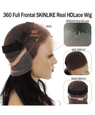 Buy BEEOS 360 Full Frontal HD Lace Wig - 12A Unprocessed Body Wave, Natural Color, 180% Density, Pre-Plucked with Baby Hair - Buy Online on GoSupps.com