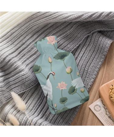 Japanese Cranes & Flowers Heat Bottle | Rubber Hot Water Bag for Pain Relief Cramps & Cold Therapy - Buy Online on GoSupps.com