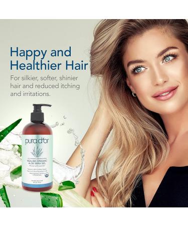 PURA D'OR Organic Aloe Vera Gel Lavender (16oz 3-PACK) - Natural Deep Hydration for Skin & Hair - Sunburn, Bug Bites, Eczema Relief - No Artificial Preservatives - Buy Online on GoSupps.com