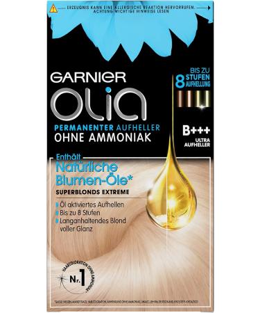 Garnier Olia Hair Brightener B+++ Ultra Bleach Super Blonde Extreme/Hair Colouration up to 8 Levels Lightening (with Natural Flower Oils) No Ammonia - 3 x 1 Item Ultra brightener - Buy Online on GoSupps.com