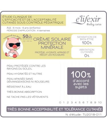 Elifexir Baby Care - Mineral Sunscreen for Children - UVA/UVB/IR-A SPF 50+ - 100% Mineral Filters - 99% Natural Ingredients - Water Resistant - Face and Body - 100 ml - Buy Online on GoSupps.com