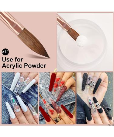 Saviland Size 12 Kolinsky Acrylic Nail Brush- Bronze Gold Handle, Ideal for Beginners and Professionals | Acrylic Powder Application Tool - Buy Online on GoSupps.com