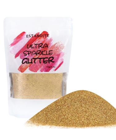 Holographic Fine Glitter, 150g Multipurpose Gold Extra Fine Craft Glitter for Resin Arts and Crafts, Body Nail Art Eye Face Hair, Holographic Glitter for Epoxy Tumbler, Slime Making (Gold)