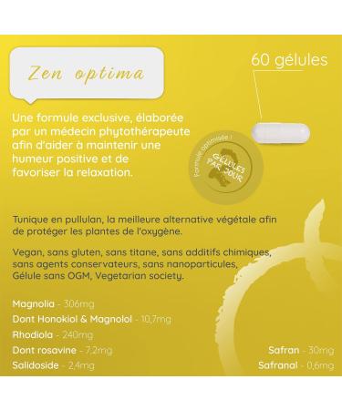 Zen Optima - Dietary Supplement - Helps Maintain a Positive Mood - Promotes Relaxation - 60 Capsules - Buy Online on GoSupps.com