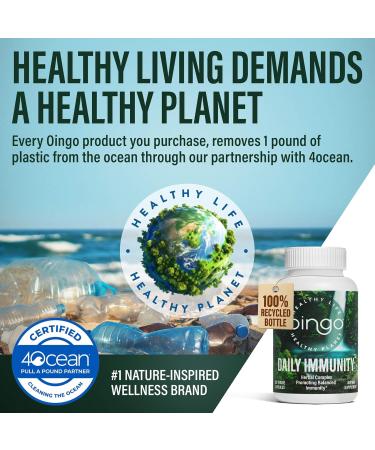Oingo Daily Immunity Capsules Quercetin Reishi Mushroom Zinc Oregano Oil and Vitamin C 120 Veggie Capsules - Buy Online on GoSupps.com