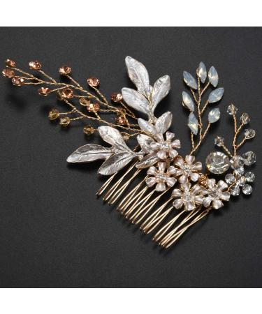 Jimenez Women Hairpin Hair Comb Clip Floral Head Piece Crystal Flower Bride Hair Pins Wedding Bridal Hairs Accessories Gift - Buy Online on GoSupps.com