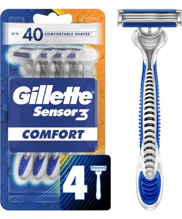 Gillette Sensor3 Men's Disposable Razor Bundle | Sensor3 and Sensor3 Sensitive (4 Razors Each) Razor + Razor 4 Count 4 Count (Pack of 1) - Buy Online on GoSupps.com