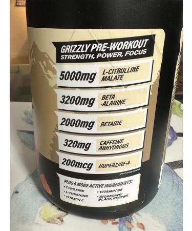 GRIZZLY PRE-WORKOUT SOUR GUMMY BEAR Strength Power Focus Caffeine Citrulline Beta-Alanine Sour Gummy Bear 40 Servings (Pack of 1) - Buy Online on GoSupps.com