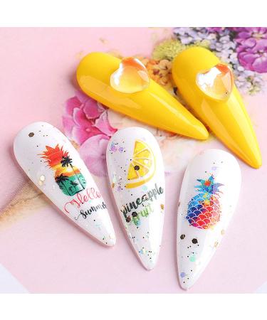 Summer Fruit Nail Stickers - Pineapple, Tropical Leaf Design | 12sheets - Buy Online on GoSupps.com