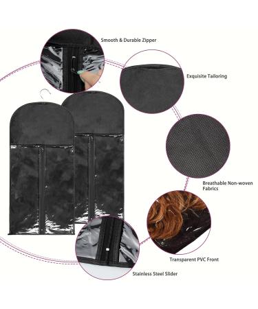 6-Piece Wig Storage Bag Set with Clothes Bars Tanosan Dustproof Hair Extension Bags (Black Purple Rose Red) International Shipping Available - Buy Online on GoSupps.com