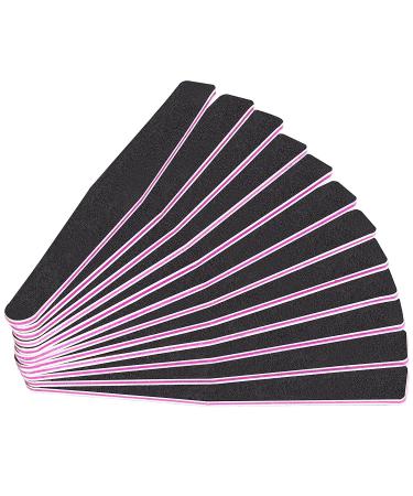 12pcs Jumbo Size Nail File 100/180 Grit - Double Sided Professional Manicure Tools for Acrylic and Natural Nails - Black Color - Buy Online on GoSupps.com
