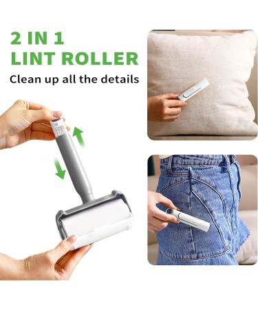 Foyer Nuage 2-in-1 Lint Roller & Brush - Extra Sticky Lint Roll for Pet Hair Clothing & Furniture - 300 Sheets + 5 Refills Ideal for International Shipping - Buy Online on GoSupps.com