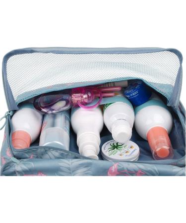Waterproof Hanging Travel Toiletry Bag Cosmetic Organizer for Women and Girls - Flamingo Design - Buy Online on GoSupps.com