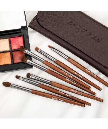 Natural Pony Hair Eyeshadow Brush Set with Travel Bag | Enzo Ken | Horse Hair Makeup Brushes for Eyebrows Eyeliner Contouring & Smoky Eyes | E200 - Buy Online on GoSupps.com