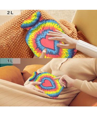 Hot Water Bottle with Tie Dye Heart - BAP Free 2L Large Hot Water Bag for Cramps Relief | International Shipping - Buy Online on GoSupps.com