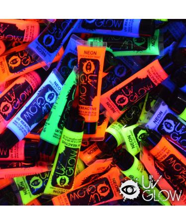 8 x 50ml UV Body Paint - Neon Fluorescent Makeup for Body Painting - Luminous Colors for Black Light Parties - Buy Online on GoSupps.com