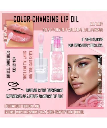 Magic Color Changing Lip Oil | Moisturizing & Waterproof Lip Gloss | Long Lasting Tinted Balm for Pink Lip Makeup - Buy Online on GoSupps.com