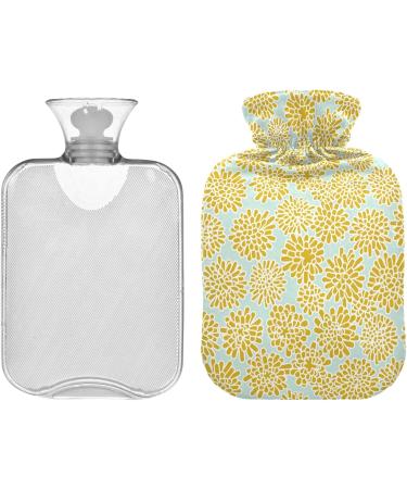 NAANLE Pastel Yellow Dandelion Hot Water Bottle - 2L Large Transparent for Menstrual Cramps Relief & Heat Therapy - Buy Online on GoSupps.com