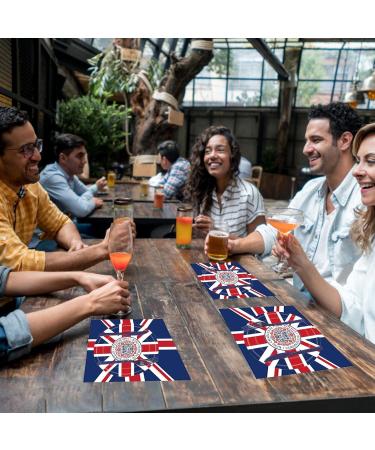 British Flag Plates Union Jack Supplies Food Grade Plates Patriotic Tableware Sets for Boys Girls Charles Commemorative Set Crown - 4-piece Set - Buy Online on GoSupps.com