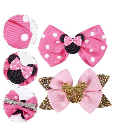 8pcs Mouse Ears Glitter Hair Bows Clips for Girls - Princess Hair Accessories for Kids & Women - Custom Birthday Party Decor - Buy Online on GoSupps.com