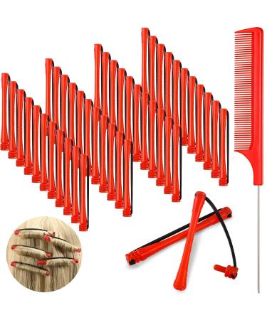 48 Pieces Hair Perm Rods Short Cold Wave Rods Plastic Perming Rods Hair Curling Rollers Curlers with Steel Pintail Comb Rat Tail Comb for Hairdressing Styling Supplies (0.2 Inch, Red) 0.2 Inch (Pack of 48) Red - Buy Online on GoSupps.com