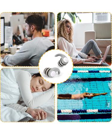 Soft Reusable Swimming Ear Plugs - Waterproof Silicone Noise Reduction for Adults - Grey - Buy Online on GoSupps.com