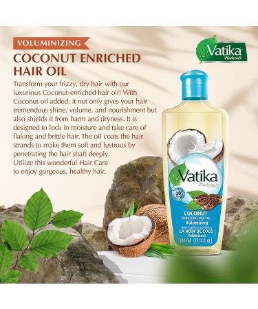 Dabur Vatika Naturals Enriched Coconut Hair Oil - Moisturizing and Strengthening Formula for Healthy Scalp and Silky Hair - Buy Online on GoSupps.com