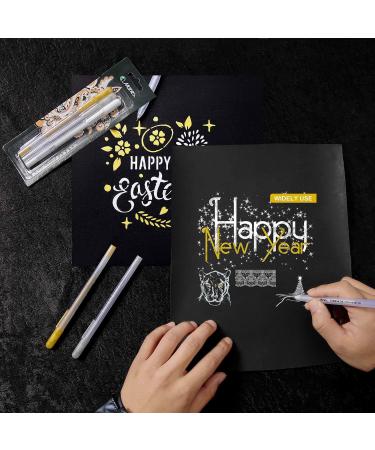 RVOGJP 3 Colors Gel Pen Set - Fine Tip Sketching Pens for Illustration and Drawing - Black Paper Drawing and Adult Coloring - Pack of 3 (White, Gold, Silver) - Buy Online on GoSupps.com