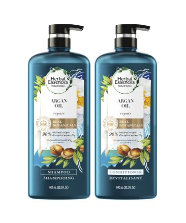 Herbal Essences Shampoo and Conditioner Set Repairing Argan Oil of Morocco with Natural Source Ingredients, Color Safe, BioRenew, 20.2 Fl Oz, 2 Count