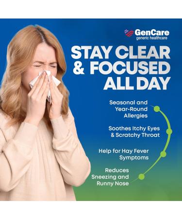 GenCare 24 Hour Nondrowsy Allergy Relief Tablets Loratadine 10mg 300 Count Daily Allergy Medicine Non Drowsy Antihistamine for Adults & Kids Age 6+ Generic for Clariten 10 mg Single Tablet Dose - Buy Online on GoSupps.com