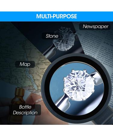 10X Magnifying Glass with Detachable Lenses and 3 Light Modes - Ideal for Reading, Hobbyists, Seniors, Inspection, Coin, and Jewelry - Buy Online on GoSupps.com