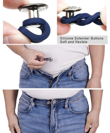 Pants & Shirt Extender Set for Men & Women - 8pc Silicone Waist & Collar Buttons - Buy Online on GoSupps.com
