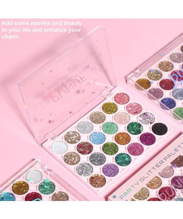24 Colors Holographic Glitter Face Makeup Palette Long Lasting Waterproof Blendable Shimmer Glitter Eyeshadow Palette for Women Girls - Buy Online on GoSupps.com