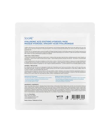Buy SOOAE Hyaluronic Acid Soothing Hydrogel Mask - Vitamin C & Hydrating Facial Mask for Glowing Skin | International Shipping Available - Buy Online on GoSupps.com