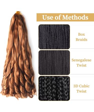 Ainimiu 22 inch French Curly Braiding Hair 8 Packs French Curl Braiding hair Pre Stretched Loose Wavy Bouncy Braids Synthetic Hair Extensions 22 Inch(pack of 8) 30# - Buy Online on GoSupps.com